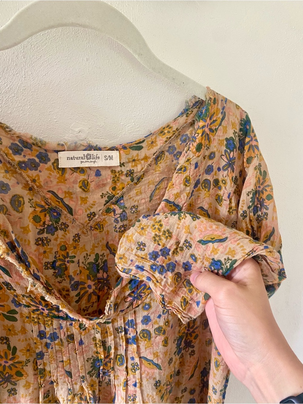 Natural Life Floral Top, S/M - Picture 3 of 4